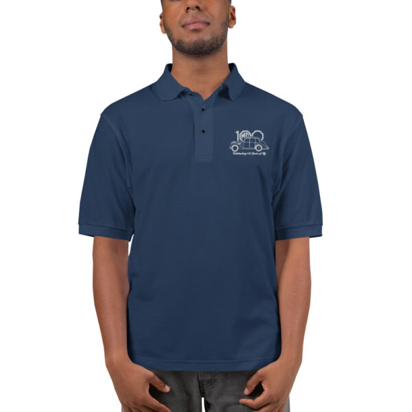 Men's 100 year Y-Type Polo Black & Navy
